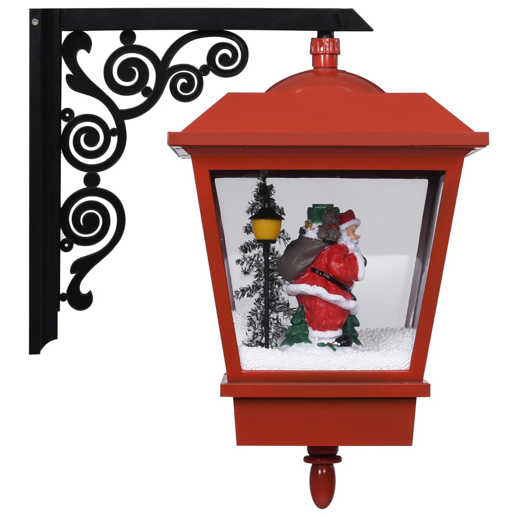 Christmas Wall Lamp with LED Lights and Santa Red 15.7"x10.6"x17.7