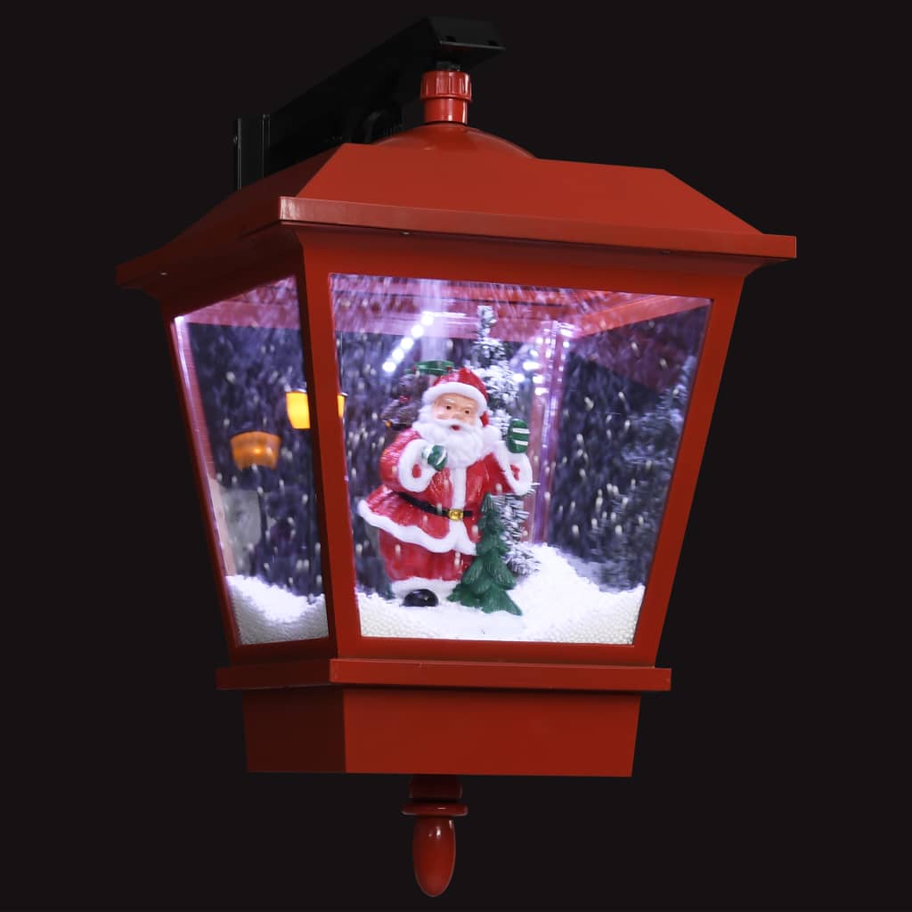Christmas Wall Lamp with LED Lights and Santa Red 15.7"x10.6"x17.7