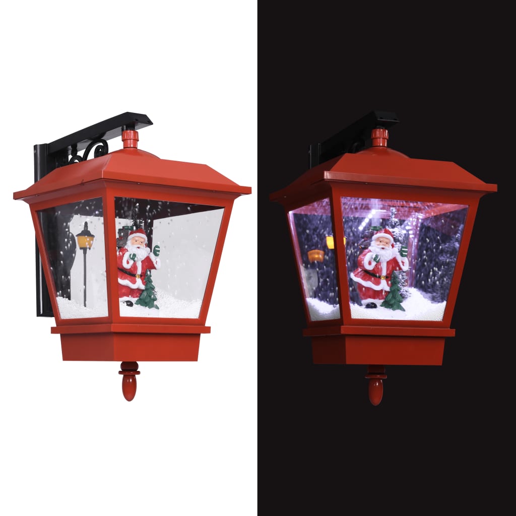 Christmas Wall Lamp with LED Lights and Santa Red 15.7"x10.6"x17.7