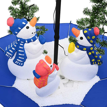 Snowing Christmas Tree Blue, Green, White PVC, polyester and plastic
