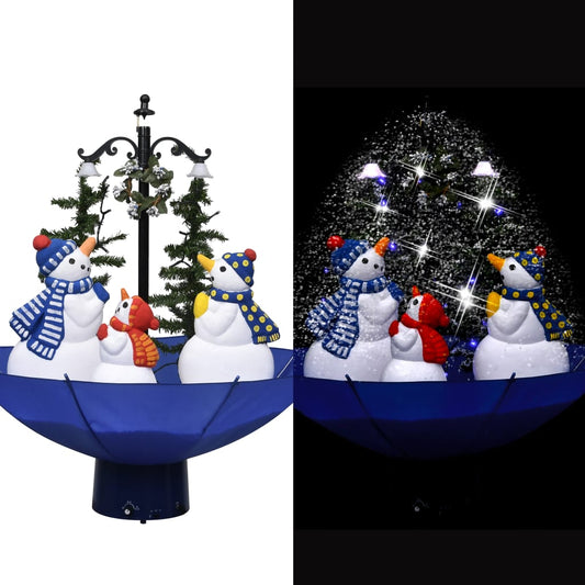 Snowing Christmas Tree Blue, Green, White PVC, polyester and plastic