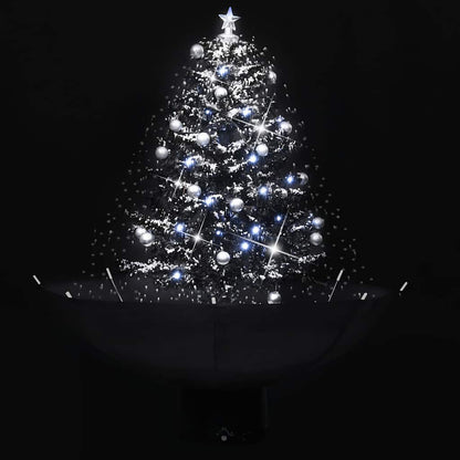 Snowing Christmas Tree with Umbrella Base Black 2 ft PVC