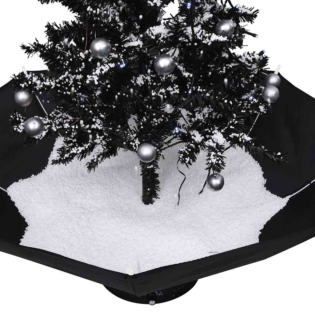 Snowing Christmas Tree with Umbrella Base Black 2 ft PVC