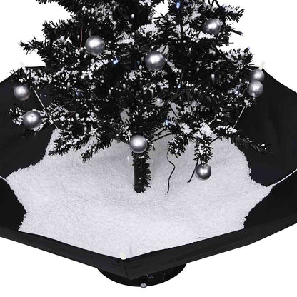 Snowing Christmas Tree with Umbrella Base Black 2 ft PVC