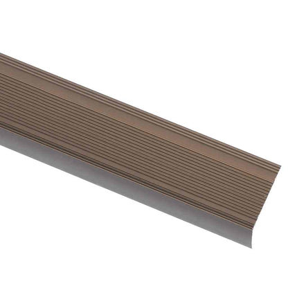 Stair Nosings in L-shape 15 pcs Aluminium 35.4 " Brown