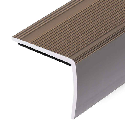 Stair Nosings in L-shape 15 pcs Aluminium 35.4 " Brown