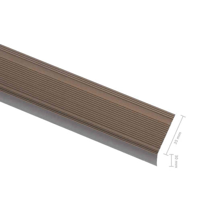 Stair Nosings in L-shape 15 pcs Aluminium 35.4 " Brown