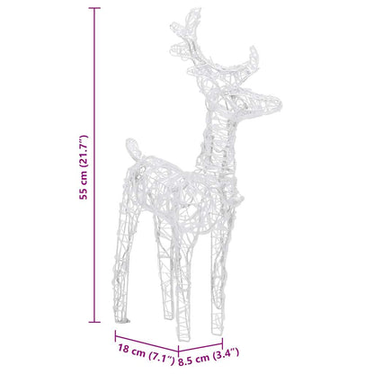 Reindeers & Sleigh Christmas Decoration 160 LEDs 51.2" Acrylic
