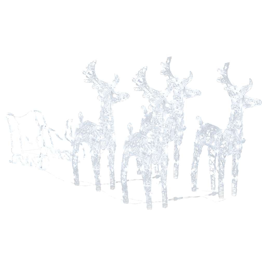 Reindeers & Sleigh Christmas Decoration 110.2"x11"x21.7" Acrylic