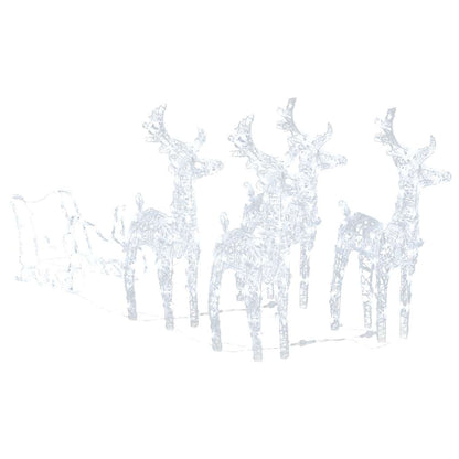 Reindeers & Sleigh Christmas Decoration 110.2"x11"x21.7" Acrylic