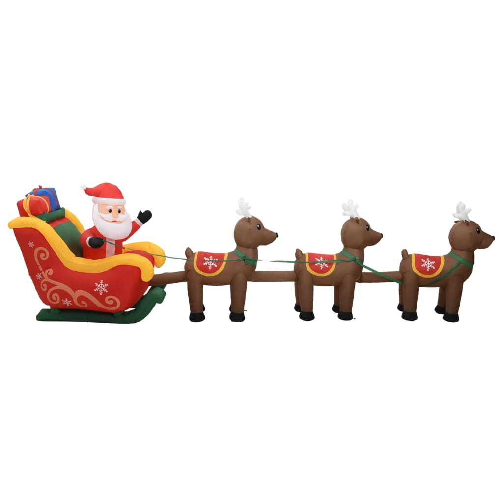 Christmas Inflatable Santa and Reindeer Decoration LED 192.9"