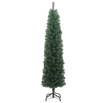 Slim Artificial Christmas Tree with Stand Green 6 ft PVC