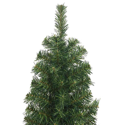 Slim Artificial Christmas Tree with Stand Green 7 ft PVC