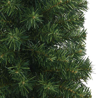 Slim Artificial Christmas Tree with Stand Green 7 ft PVC