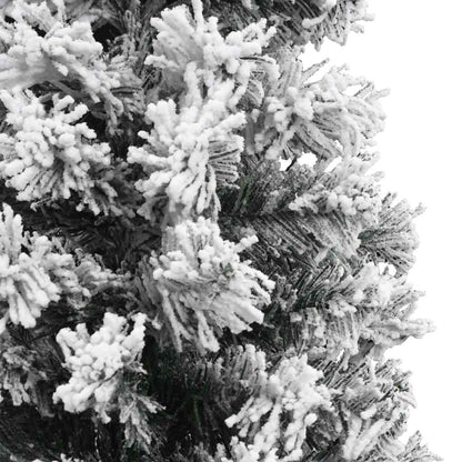 Slim Artificial Christmas Tree with Flocked Snow Green 6 ft PVC