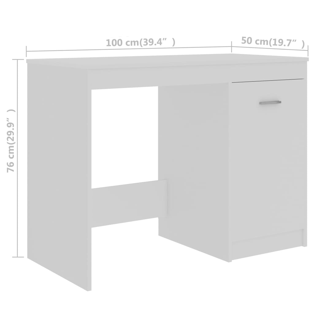 Desk White 55.1"x19.7"x29.9" Engineered Wood