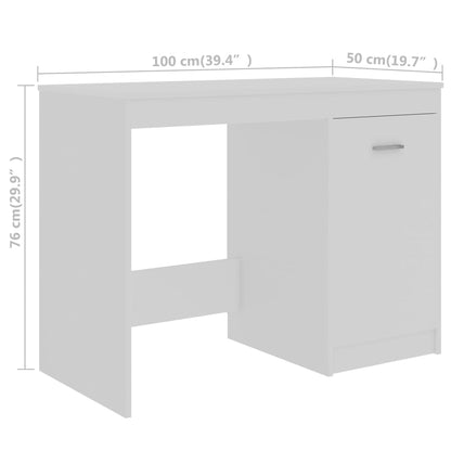 Desk White 55.1"x19.7"x29.9" Engineered Wood