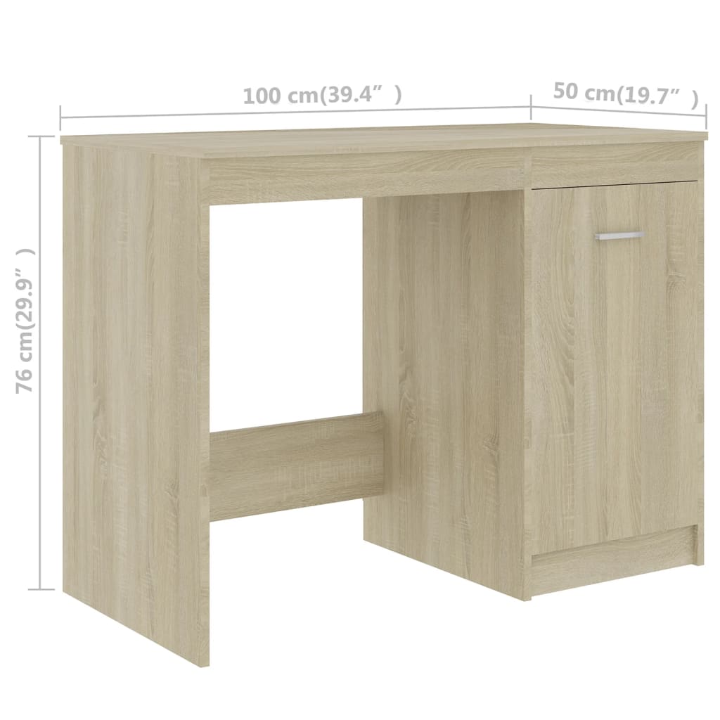 Desk Sonoma Oak 55.1"x19.7"x29.9" Engineered Wood