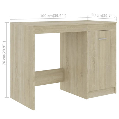 Desk Sonoma Oak 55.1"x19.7"x29.9" Engineered Wood