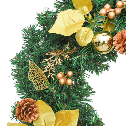 Christmas Garland with LED Lights Green 8.9' PVC