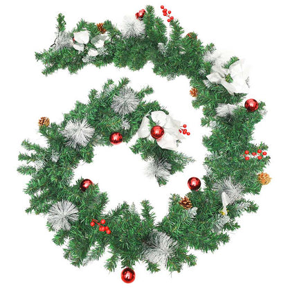 Christmas Garland with LED Lights Green 8.9' PVC