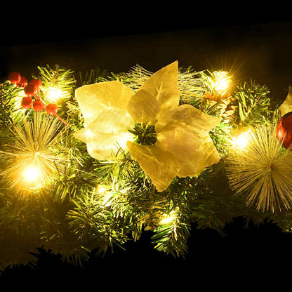Christmas Garland with LED Lights Green 8.9' PVC