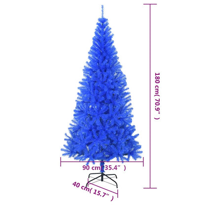 Artificial Christmas Tree with Stand Blue 6 ft PVC