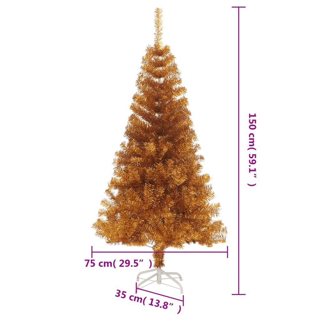 Artificial Christmas Tree Gold PET, Steel 59.1 in