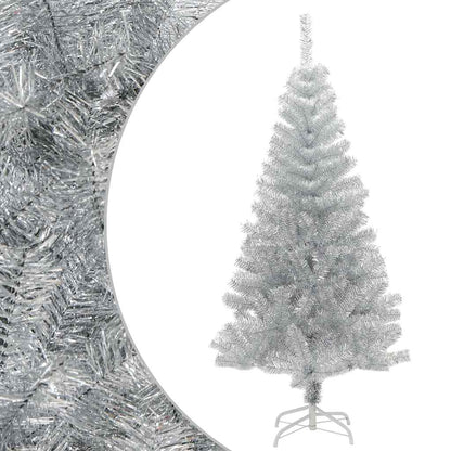 Artificial Christmas Tree with Stand Silver 5 ft PET