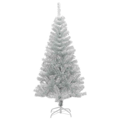 Artificial Christmas Tree with Stand Silver 5 ft PET
