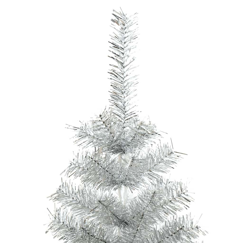 Artificial Christmas Tree with Stand Silver 5 ft PET