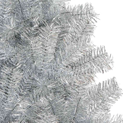 Artificial Christmas Tree with Stand Silver 5 ft PET