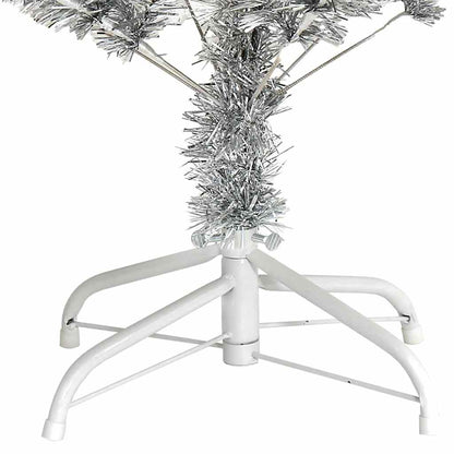 Artificial Christmas Tree with Stand Silver 5 ft PET