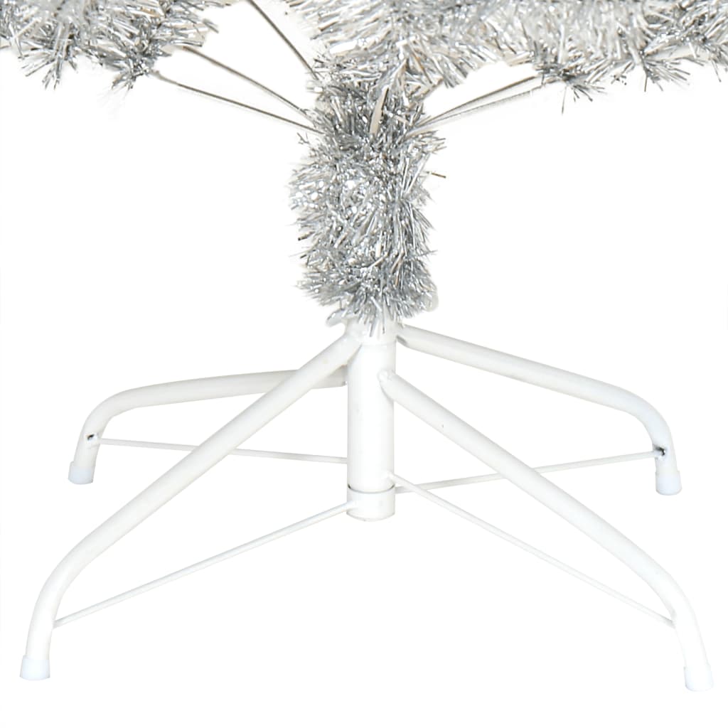 Artificial Christmas Tree with Stand Silver 6 ft PET