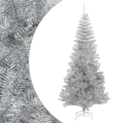 Artificial Christmas Tree with Stand Silver 7 ft PET