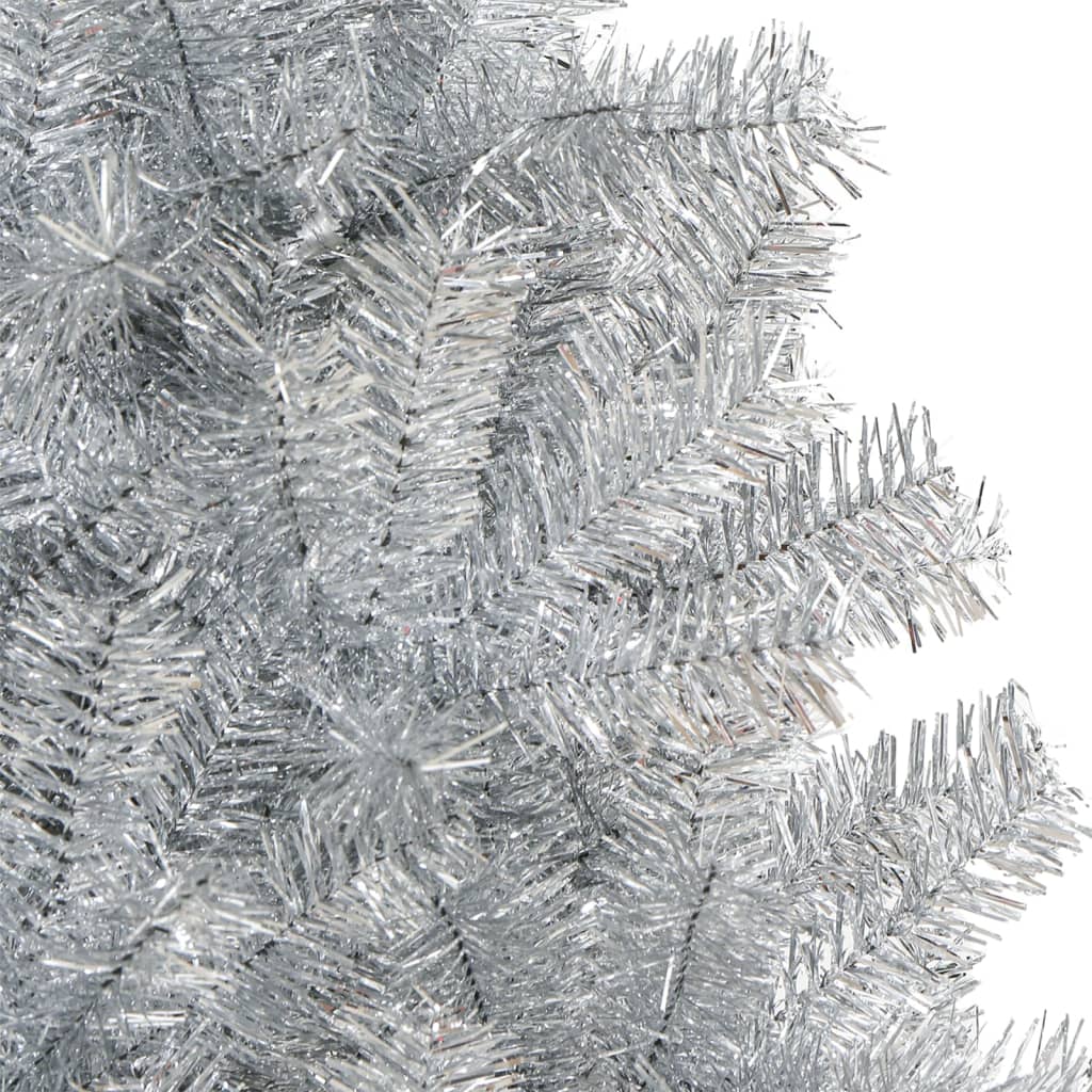 Artificial Christmas Tree with Stand Silver 7 ft PET