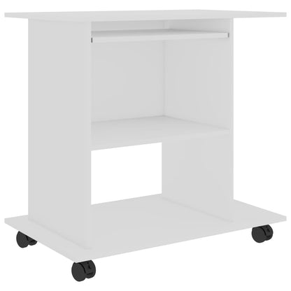 Computer Desk White 31.5"x19.7"x29.5" Engineered Wood