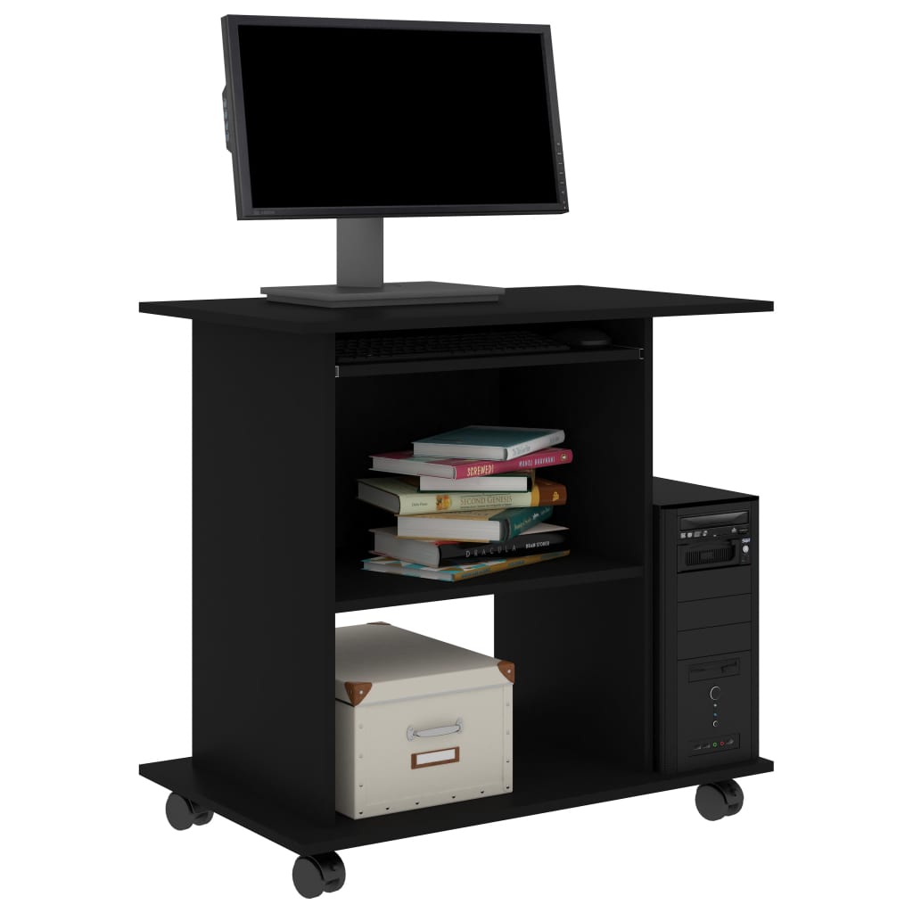 Computer Desk Black 31.5"x19.7"x29.5" Engineered Wood