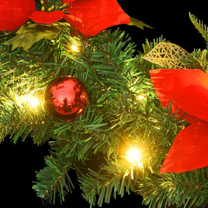 Christmas Wreath Green and Red PVC 23.6 in Decorative Inlays
