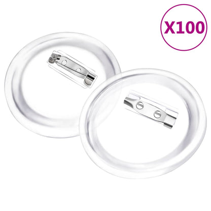 Button Badges Kit with Pins 100 Sets Acrylic 2.3"