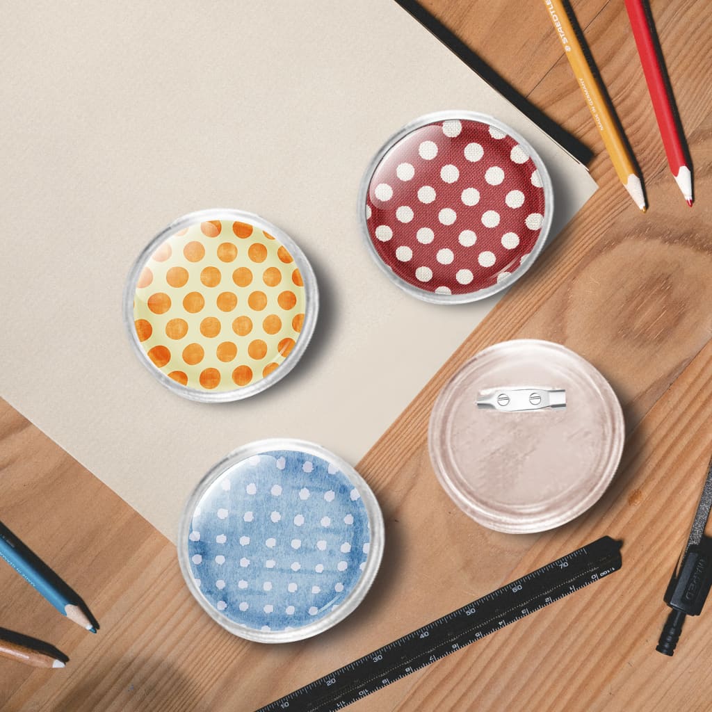 Button Badges Kit with Pins 100 Sets Acrylic 2.3"