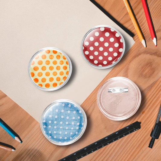 Button Badges Kit with Pins 100 Sets Acrylic 2.3"