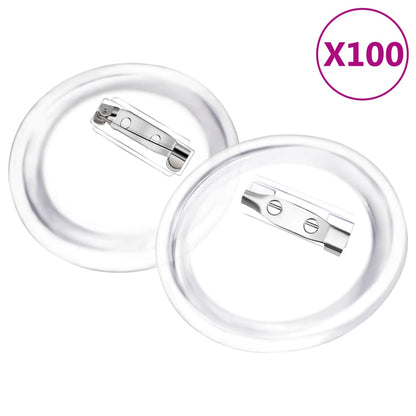 Button Badges Kit with Pins 100 Sets Acrylic 1.7"