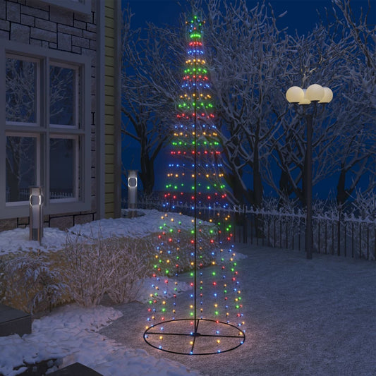 Christmas Cone Tree 330 Colorful LEDs Decoration 3x10 ft