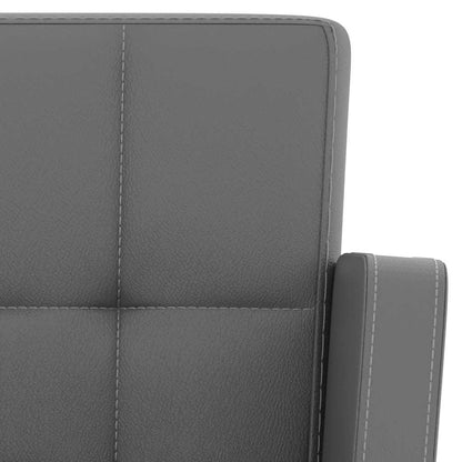 Bar Stool Set of 2 Gray Synthetic leather, Chromed steel
