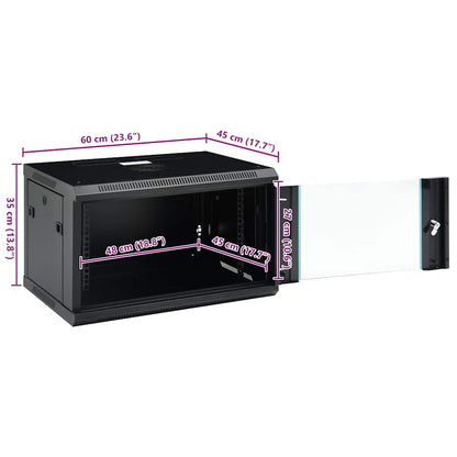 6U Wall Mounted Network Cabinet 19" IP20 23.6"x17.7"x13.8"