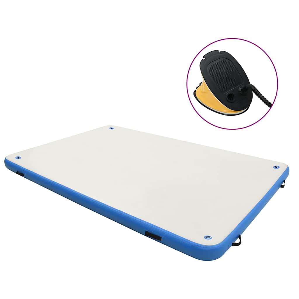 Inflatable Floating Deck Blue and White High-density PVC, PVC fabric