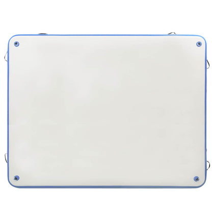 Inflatable Floating Deck Blue and White High-density PVC