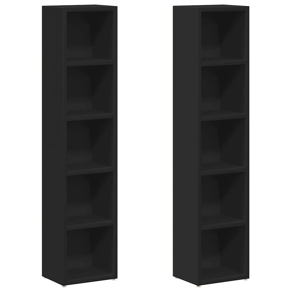 CD Cabinets 2 pcs Black 8.3x6.3x36.8" Engineered Wood