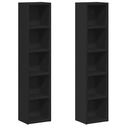 CD Cabinets 2 pcs Black 8.3x6.3x36.8" Engineered Wood